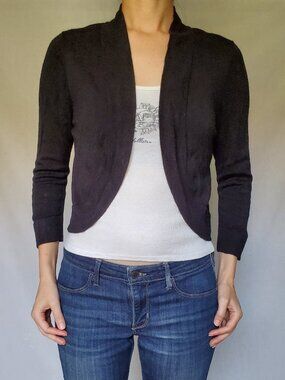 Jessica Howard Evenings Cropped Black Sweater